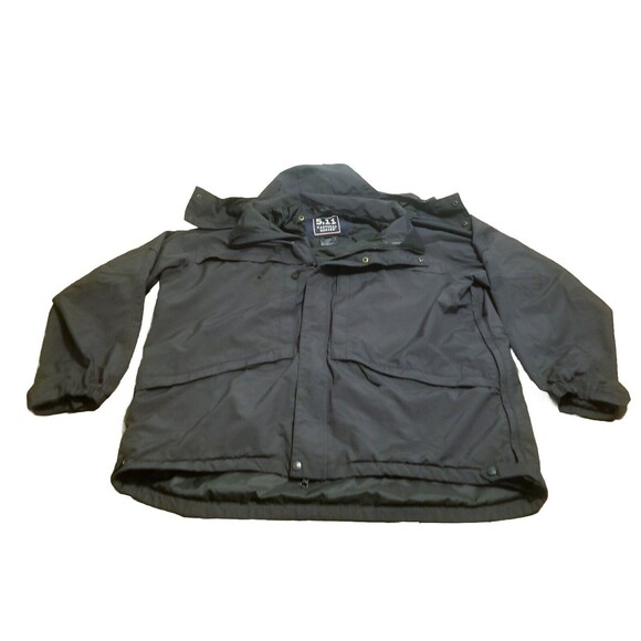 5.11 Tactical 3 in 1 Parka Jacket Men XL Charcoal Waterproof Shell Hooded Jacket